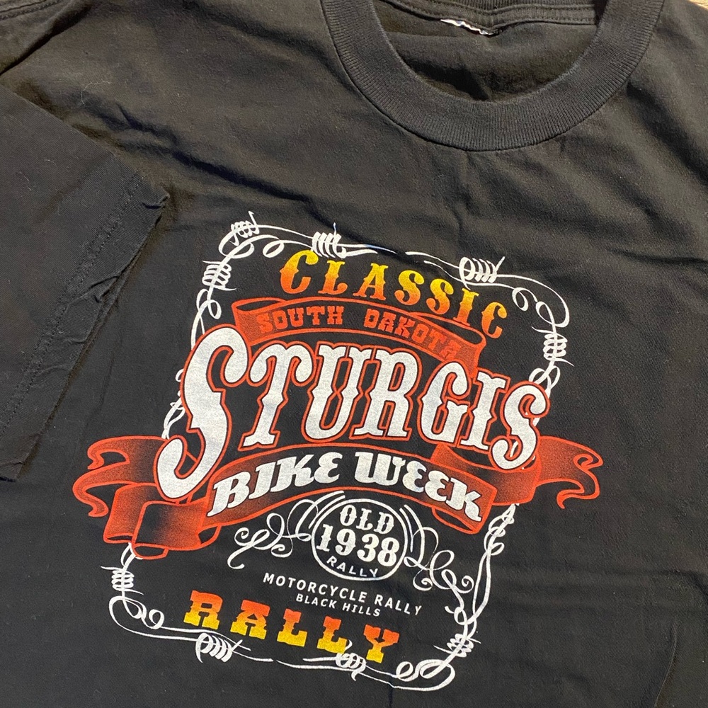 Vintage Style Biker Rally T-Shirt Sturgis Graphic South Dakota Tee‎